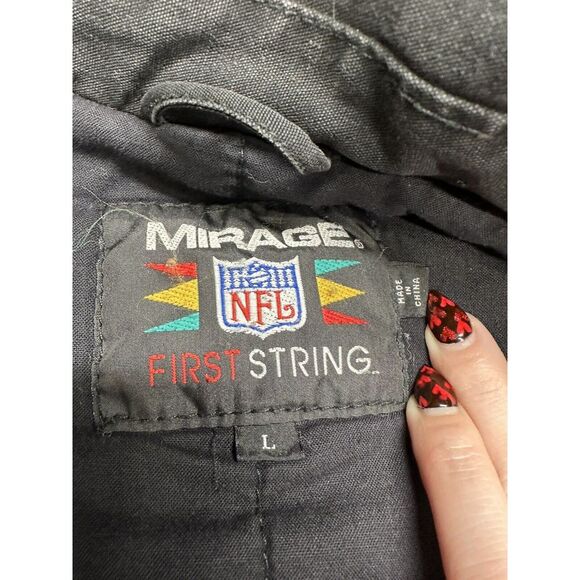 RARE VTG NFL  Mirage First String Oakland‎ Raiders Coat L - Picture 12 of 15